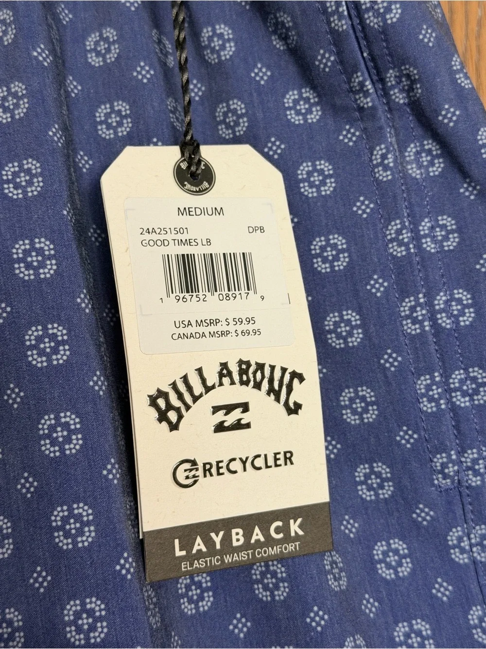 Billabong Good Times Layback Board Shorts Men’s Medium NWT (MSRP $59.99)